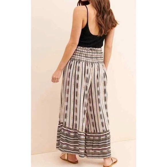 Wide Leg Pants Striped Zamirah Smocked Waist by MAEVE BY ANTHROPOLOGIE - Picture 3 of 9